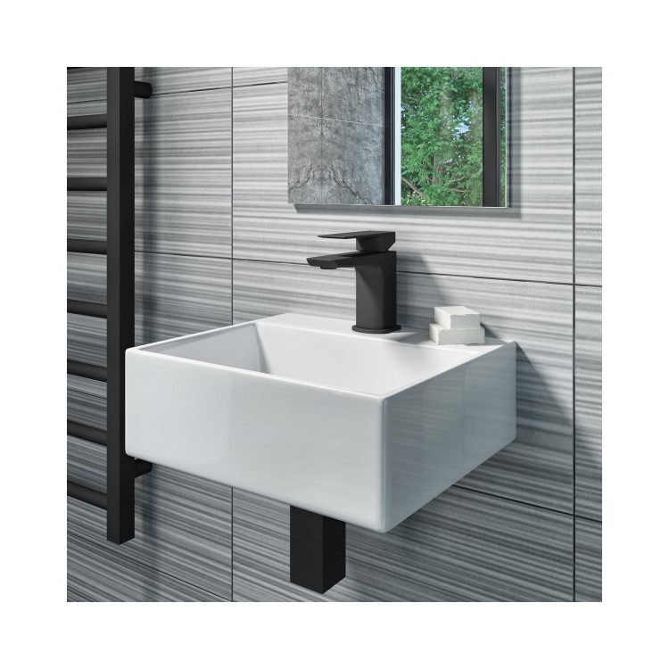 Black Mono Cloakroom Basin Mixer Tap  - Zana