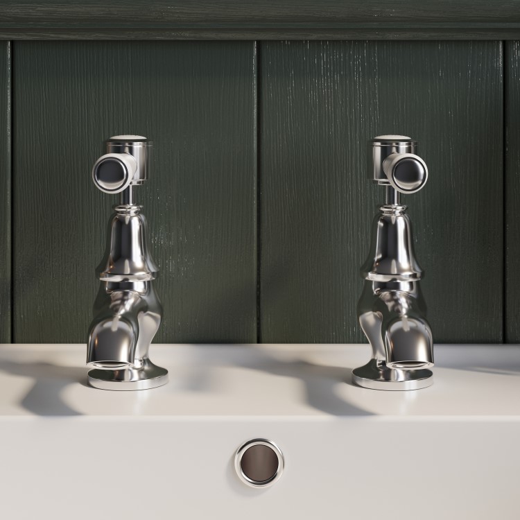 Chrome Basin Pillar Taps - Helston