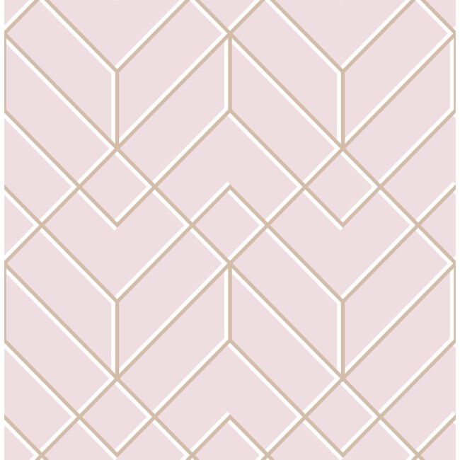 Pink & Rose Gold Art Deco Wallpaper - Easy Superfresco