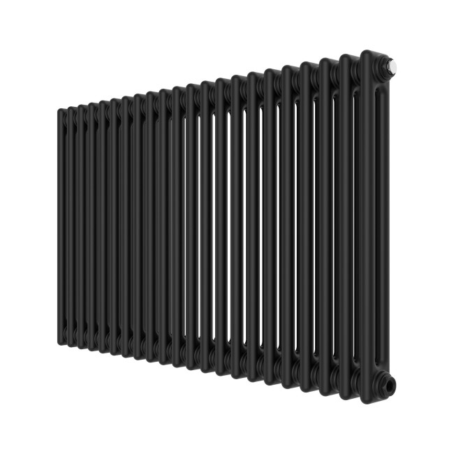 Black Horizontal 2 Column Traditional Radiator 600 x 1010mm - Nambi