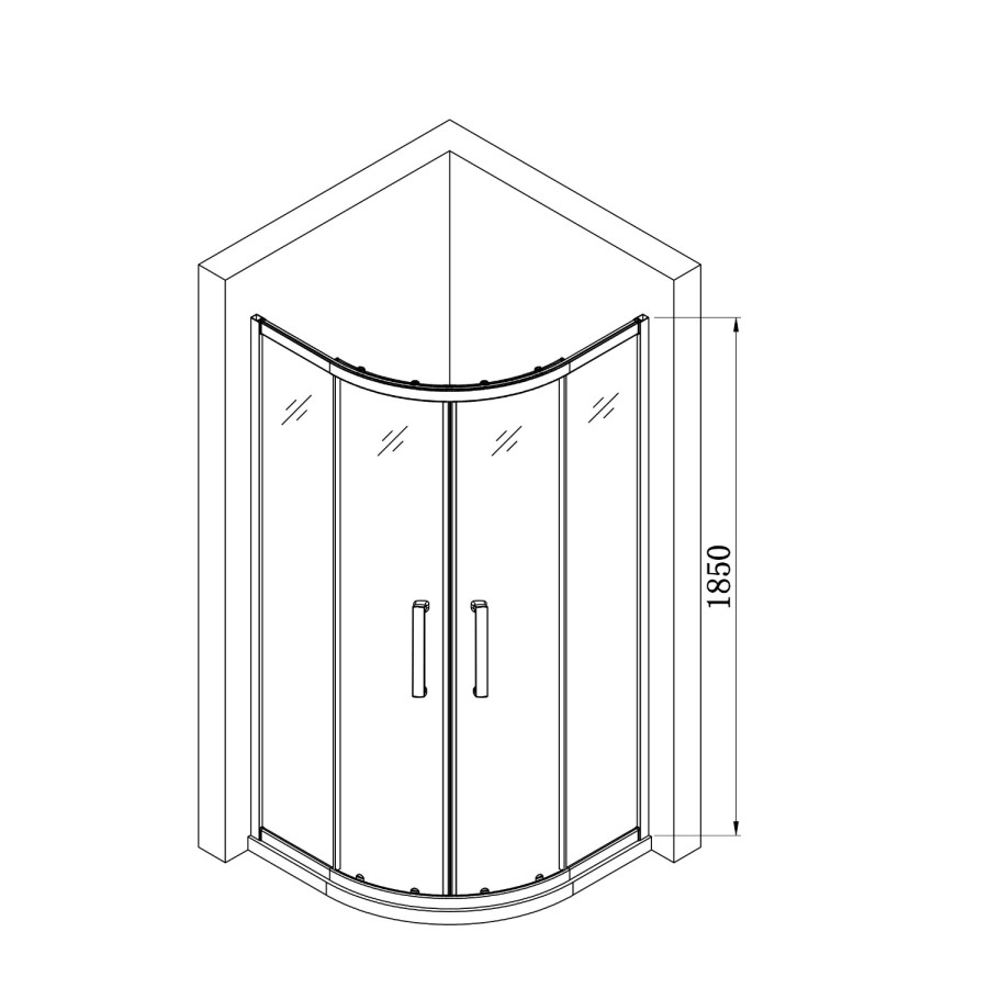 Chrome 4mm Glass Quadrant Shower Enclosure 800mm- Lyra