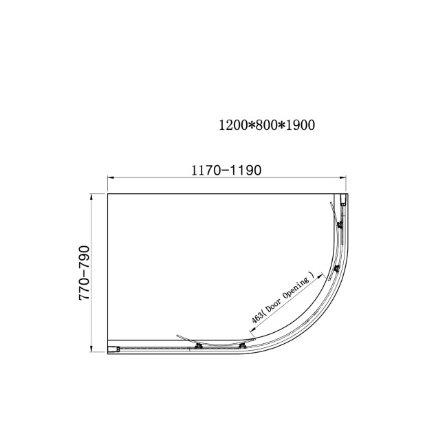 Chrome 6mm Glass Offset Quadrant Shower Enclosure 1200x800mm - Carina