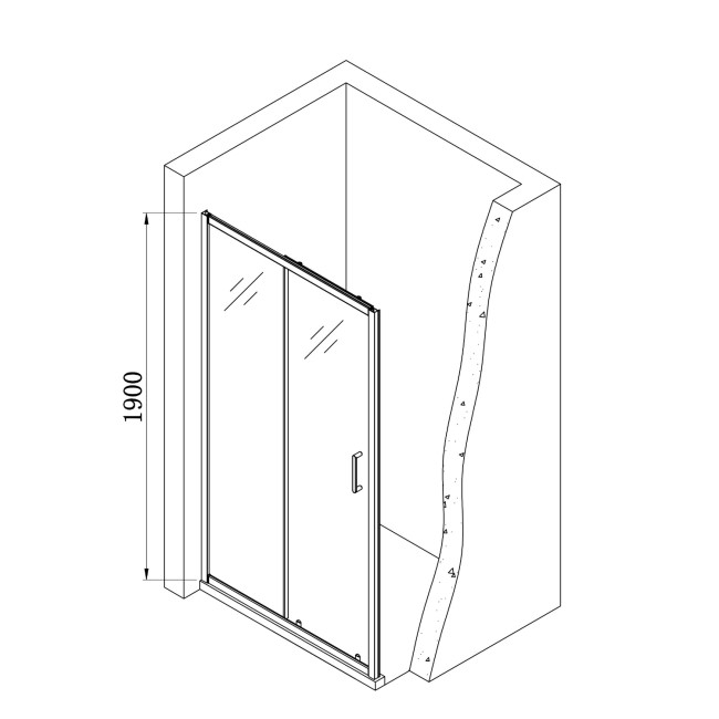 Carina 1000mm 6mm Sliding Door