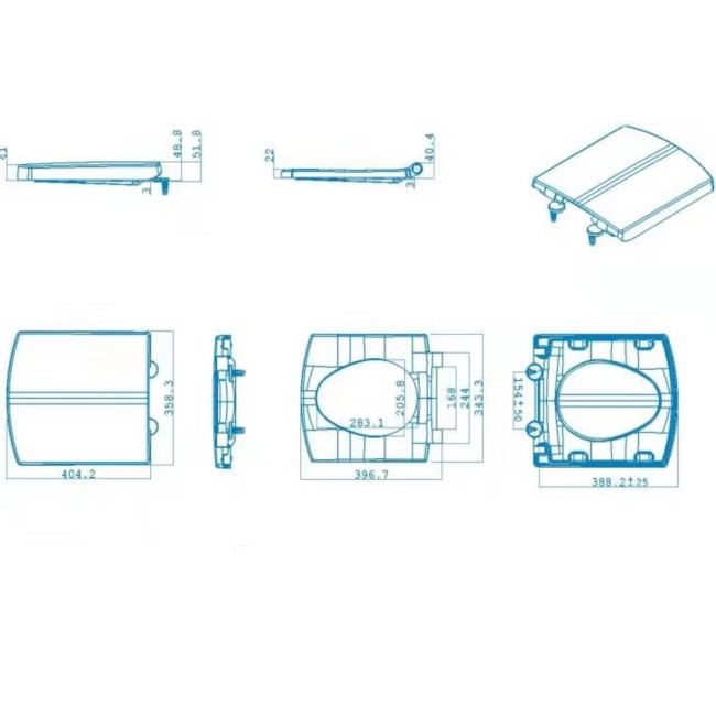 Square Wrap Around Toilet Seat - Better Bathrooms