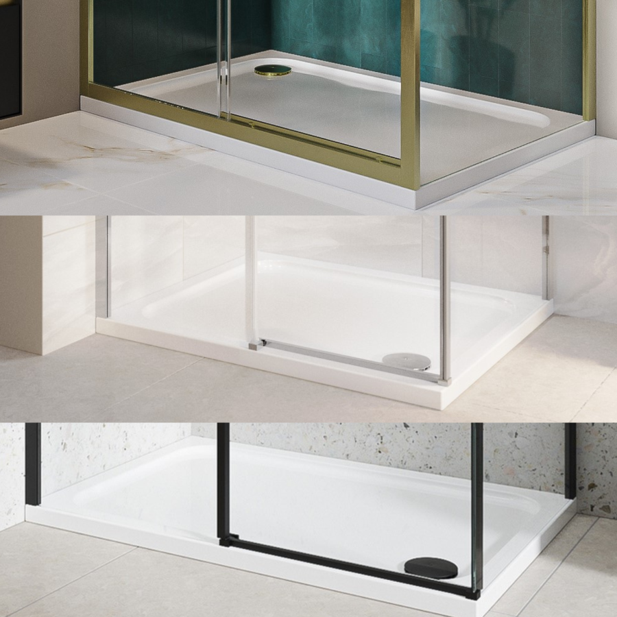 1700x800mm Rectangular Shower Tray - White Acrylic Stone Resin - Pearl