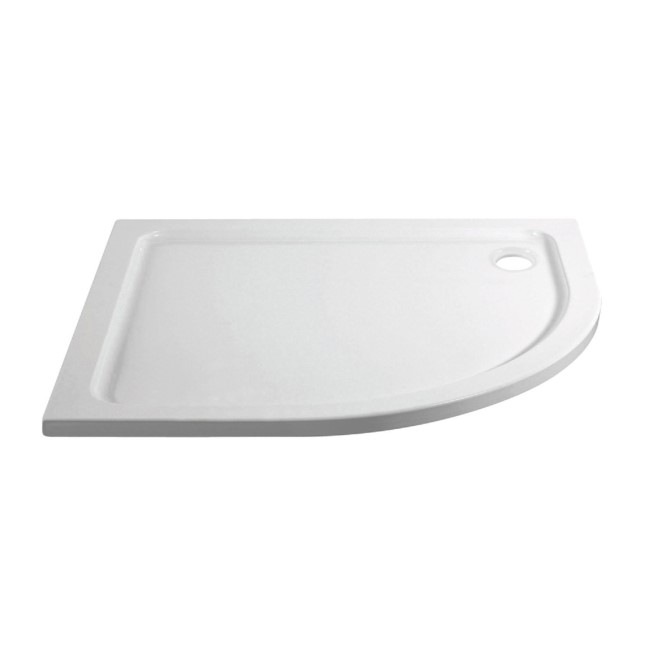 GRADE A1 - Offset Quadrant resin white shower tray 900 x 760 QUAD RH