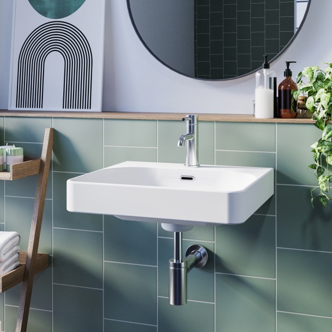 Square Wall Hung Basin 510mm - Andros