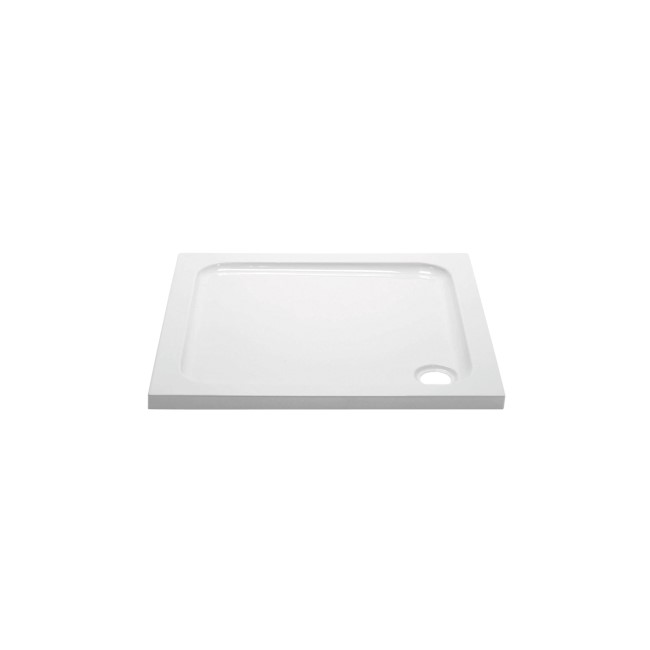 760x760mm Square Shower Tray - White Acrylic Stone Resin - Pearl