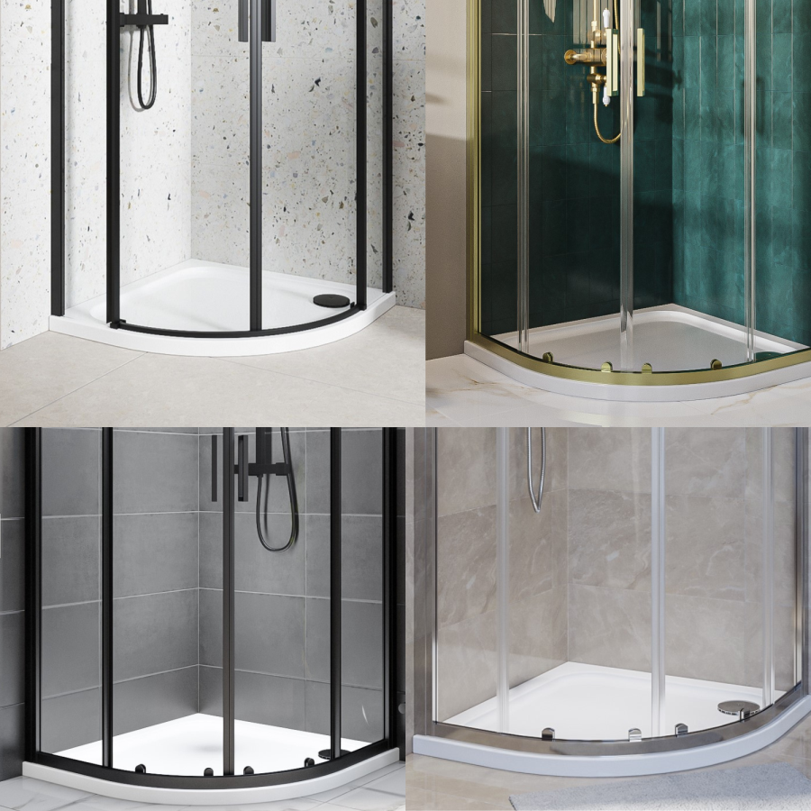 GRADE A1 - 800mm Stone Resin Quadrant Shower Tray - Pearl