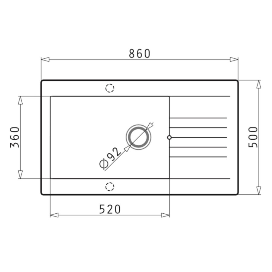 GRADE A1 - Single Bowl White Composite Kitchen Sink with Reversible Drainer - Essence Amelia