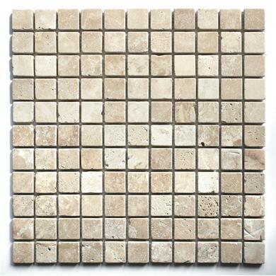 White Travertine Tumbled Wall/Floor Mosaic Tile