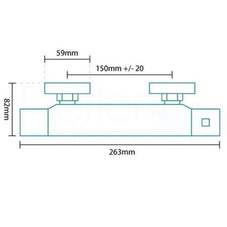 Square Thermostatic Bar Shower Valve