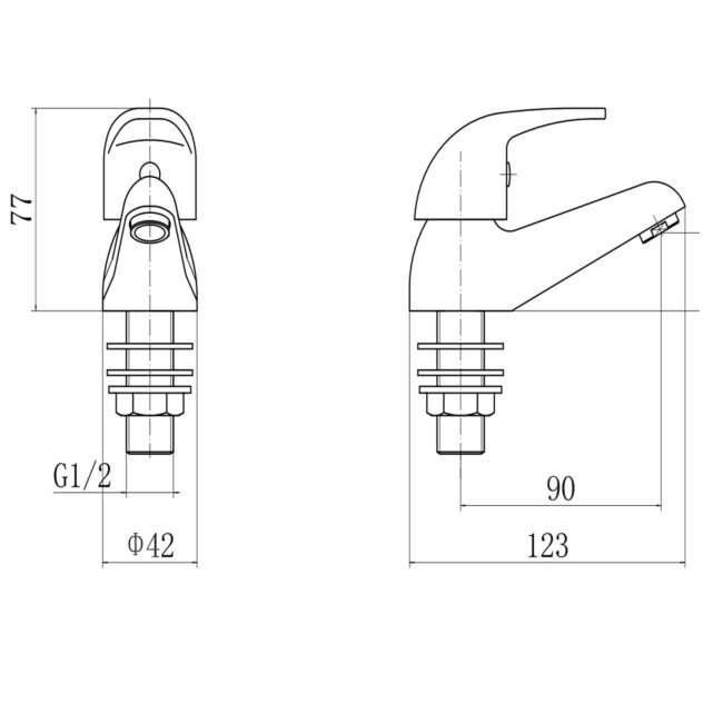 Alfa Two Tap Hole Bathroom Basin Taps