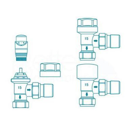 Thermostatic Angled Chrome Radiator Valves- For Pipework Which Comes From The Wall