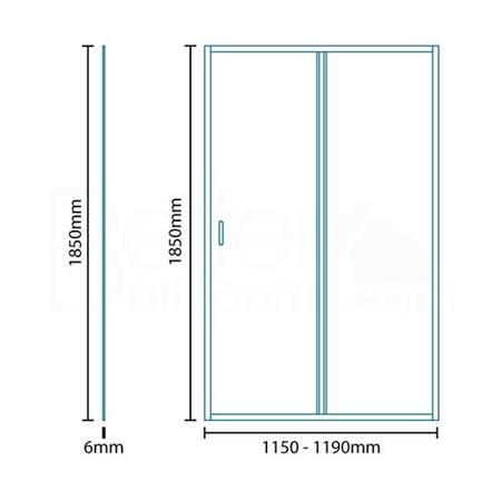 Sliding Door Enclosure 1200 x 700mm - 6mm Glass - Aquafloe Range