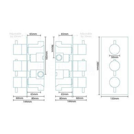 Concealed Triple Control Thermostatic Shower Valve - S9 Range