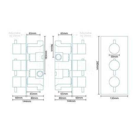 Concealed Triple Control Thermostatic Shower Valve - S9 Range