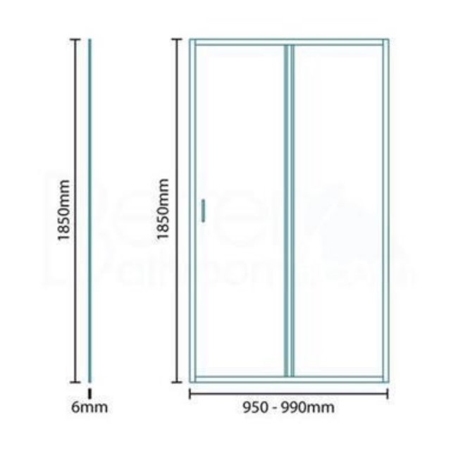 1000mm Sliding Shower Door 6mm Glass - Aquafloe