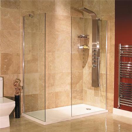 Walk In Glass Shower Screen - 1850 x 1200mm - 8mm Glass