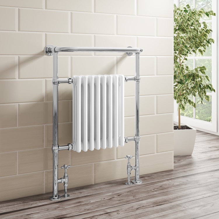 Traditional Bathroom Heated Towel Rail Radiator - 963 x 637mm