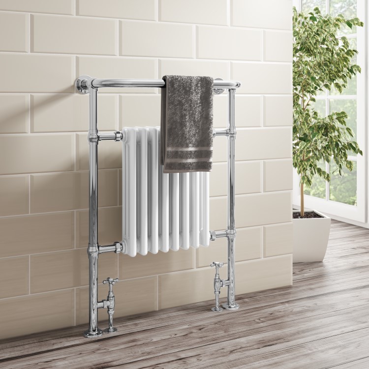 Traditional Bathroom Heated Towel Rail Radiator - 963 x 637mm