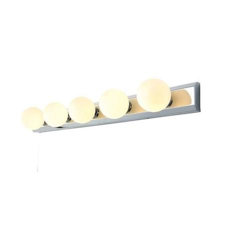 GRADE A1 - Chrome Hollywood Style Bathroom Wall Light with Pull Cord - Ara