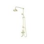 Brushed Brass Traditional Thermostatic Mixer Shower Set with Bath Filler Spout - Slide Rail Kit & Hand Shower - Camden