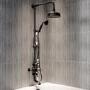 Black Traditional Thermostatic Mixer Shower Set with Bath Filler Spout -Slide Rail Kit & Hand Shower - Camden