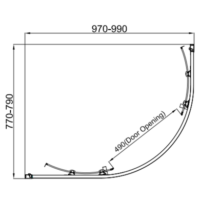 Chrome 6mm Glass Right Hand Offset Quadrant Shower Enclosure with Shower Tray 1000x800mm - Carina