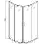 Chrome 6mm Glass Left Hand Offset Quadrant Shower Enclosure with Shower Tray 900x760mm - Carina