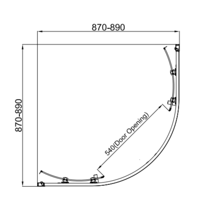 Carina 900x900mm 6mm Quadrant Enclosure