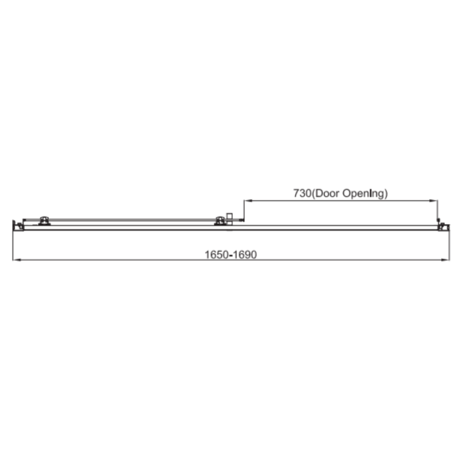 Carina  1700mm 6mm Sliding Door