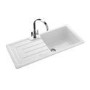 Single Bowl Inset White Ceramic Kitchen Sink with Reversible Drainer - Rangemaster Austell