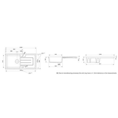 Single Bowl Inset White Ceramic Kitchen Sink with Reversible Drainer - Rangemaster Austell