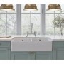 Double Bowl White Ceramic Kitchen Sink - Rangemaster