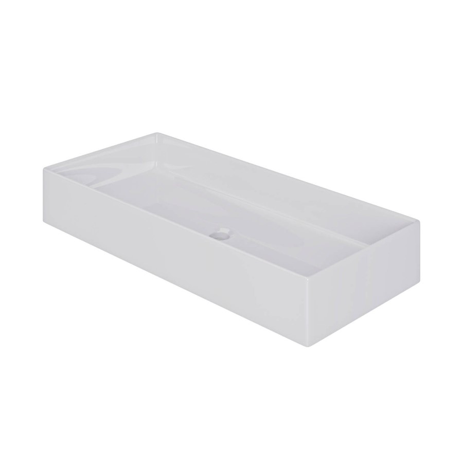 GRADE A2 - White Rectangular Countertop Basin 800mm - Corey