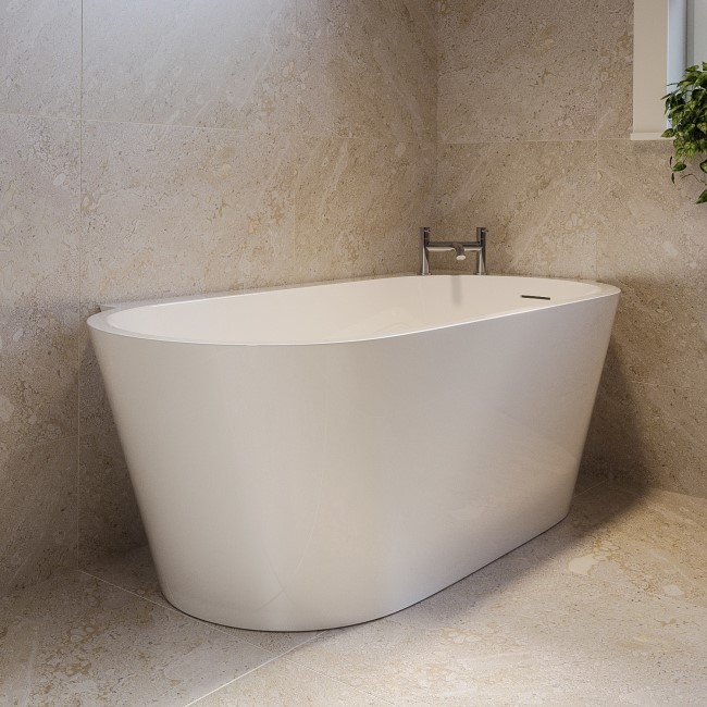 GRADE A1 - Freestanding Single Ended Right Hand Corner Bath 1600 x 780mm - Cove