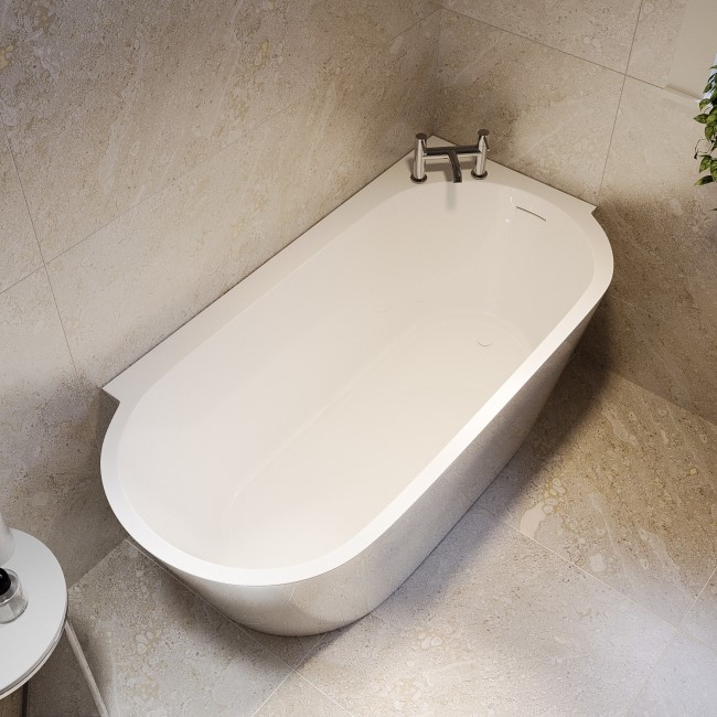 GRADE A1 - Freestanding Single Ended Right Hand Corner Bath 1600 x 780mm - Cove