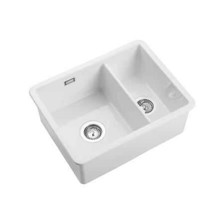 Rangemaster Rustiqe 1.5 Bowl Undermount White Ceramic Kitchen Sink