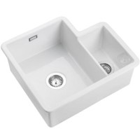 Rangemaster Rustiqe 1.3 Bowl Undermount and Inset White Ceramic Kitchen Sink