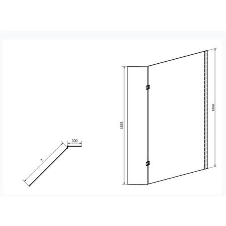 Walk In Shower Screen 900mm - 8mm Glass