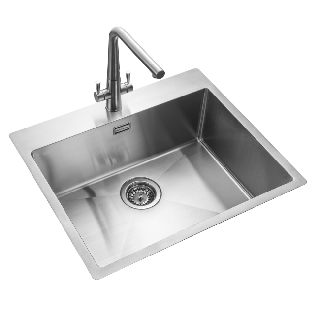 Rangemaster Cosmo Single Bowl Inset Chrome Stainless Steel Kitchen Sink