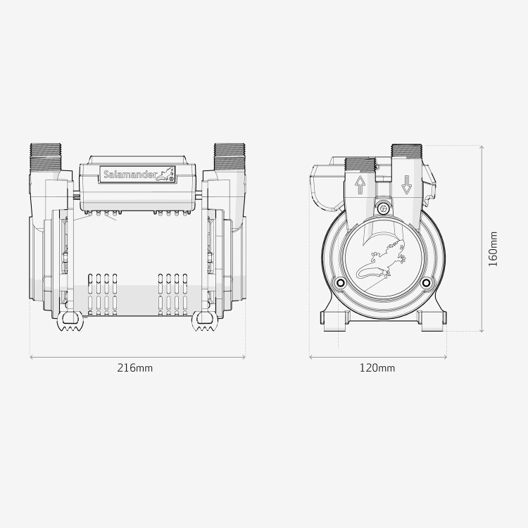 Salamander CT Force 3 Bar Positive Head Regenerative Twin Shower Pump