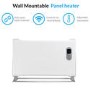 electriq 1500W Smart Wall Mountable Panel Heater with Thermostat and Weekly Timer - Bathroom Safe