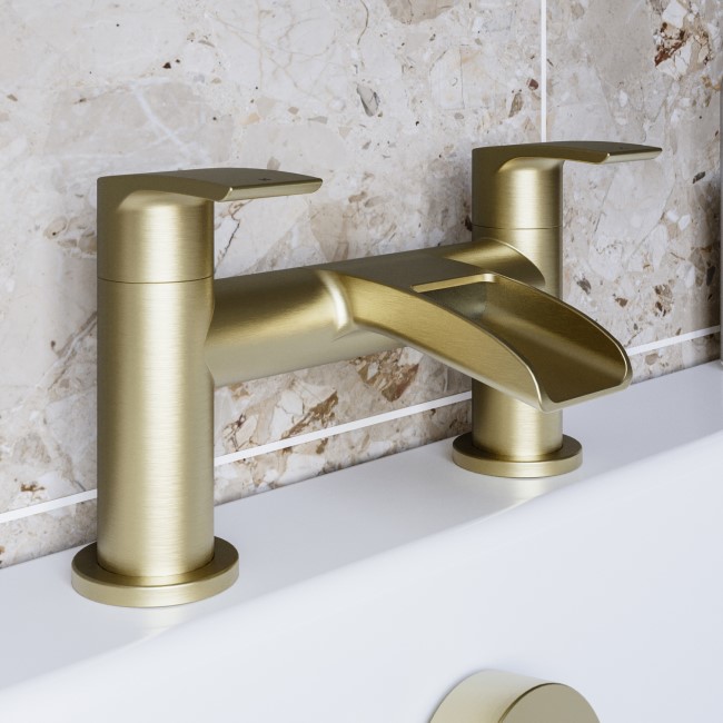 Brushed Brass Bath Mixer Tap - Elina