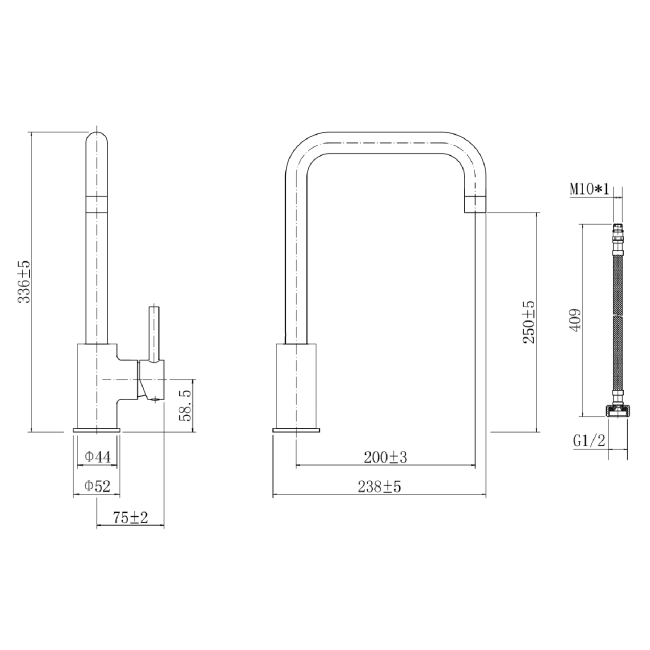 GRADE A1 - Elwood Single Lever Chrome Monobloc Kitchen Sink Mixer Tap