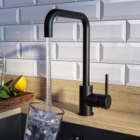 GRADE A1 - Pronto Elwood Single Lever Filter Water Kitchen Tap - Matt Black