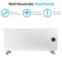 electriQ 2000W Smart Wall Mountable Panel Heater with Thermostat and Weekly Timer - Bathroom Safe