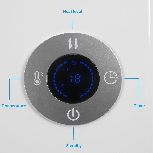 electriQ 2000W Smart Wall Mountable Panel Heater with Thermostat and Weekly Timer - Bathroom Safe