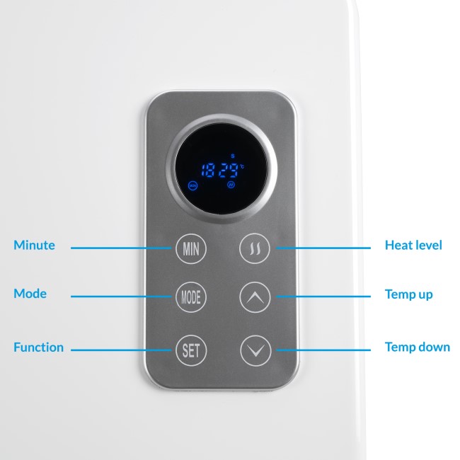 electriQ 1000W Slim Wall Mountable Panel Heater with Thermostat and Weekly Timer - Bathroom Safe